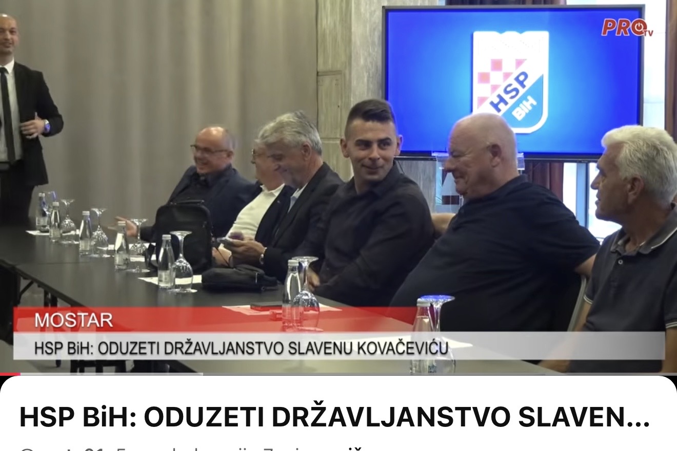 HSP BiH: ODUZETI DRŽAVLJANSTVO SLAVENU KOVAČEVIĆU